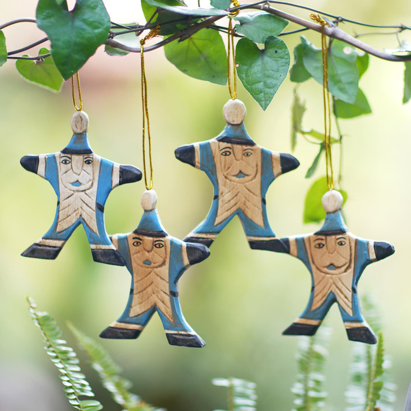 Ornement figurine suspendu père noël happy