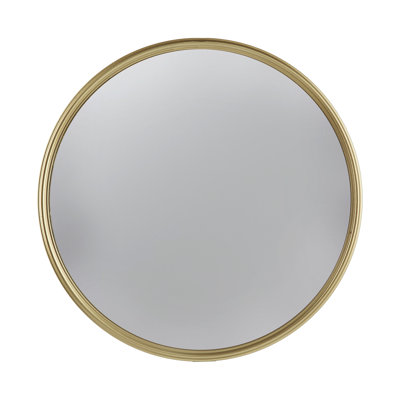 D15" Gold Round Mirror, Circle Mirror With Iron Frame For Living Room Bedroom Vanity Entryway Hallway