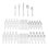 Fortessa Royal Pacific  18/10 Stainless Steel, 60 Piece Flatware Set (Service for 12), Silver