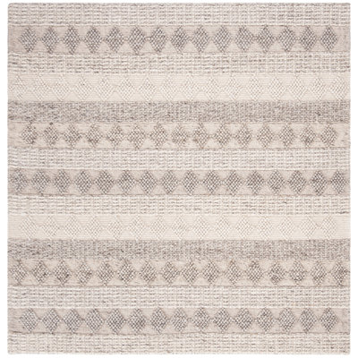 Jacques Natura Hand Loomed Wool/Cotton Geometric Rug in Beige/Gray