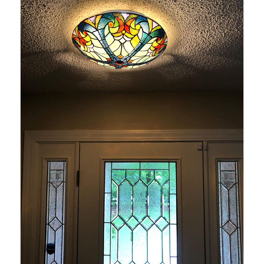 Elynna Glass Flush Mount Canora Grey