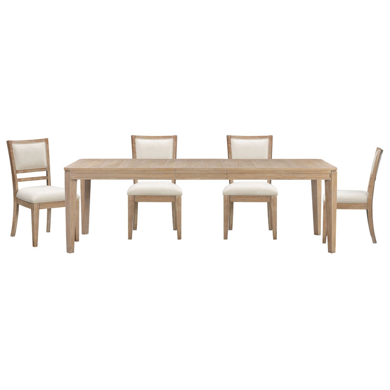 Table rectangulaire de 78 pouces avec 4 chaises rembourrées, 5 pièces: 4 chaises, table