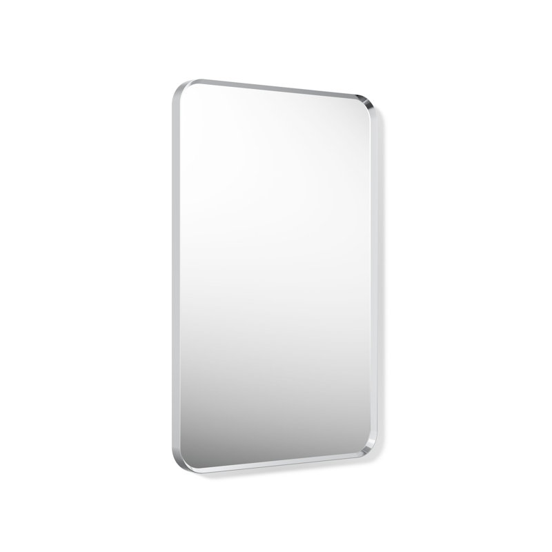 Miroir de salle de bain mural, 34 po x 22 po, Chrome poli