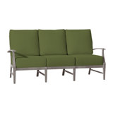 Croquet 75.75" Wide Outdoor Teak Patio Sofa with Cushions