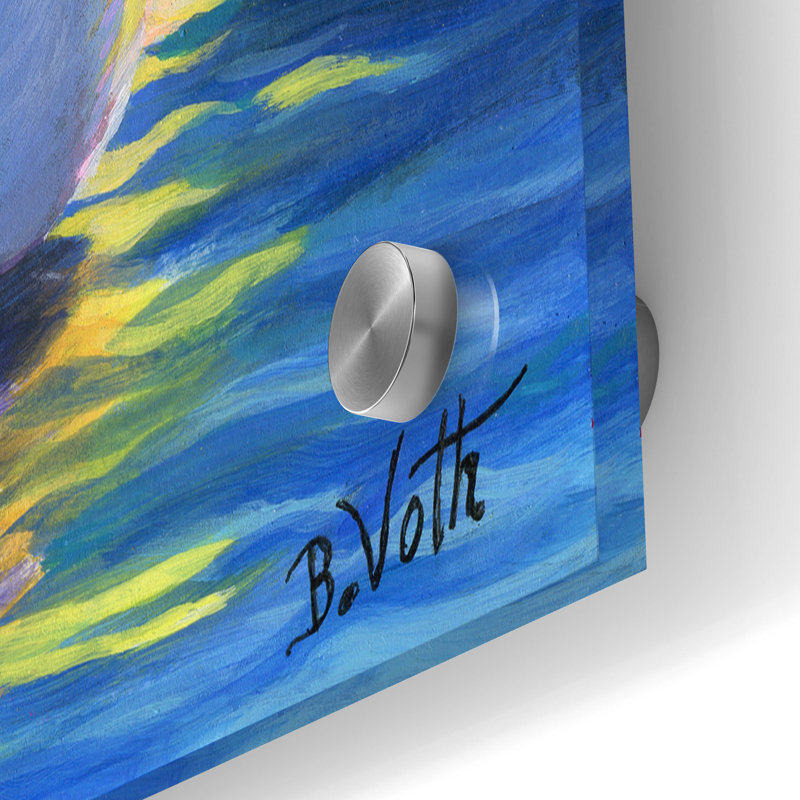 «Lamplight Lake» par Bridget Voth, art en verre acrylique Wal, H 24 po x l 36 po