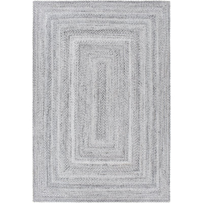 Tapis d'intérieur / extérieur gris clair tissé à la main Adilet