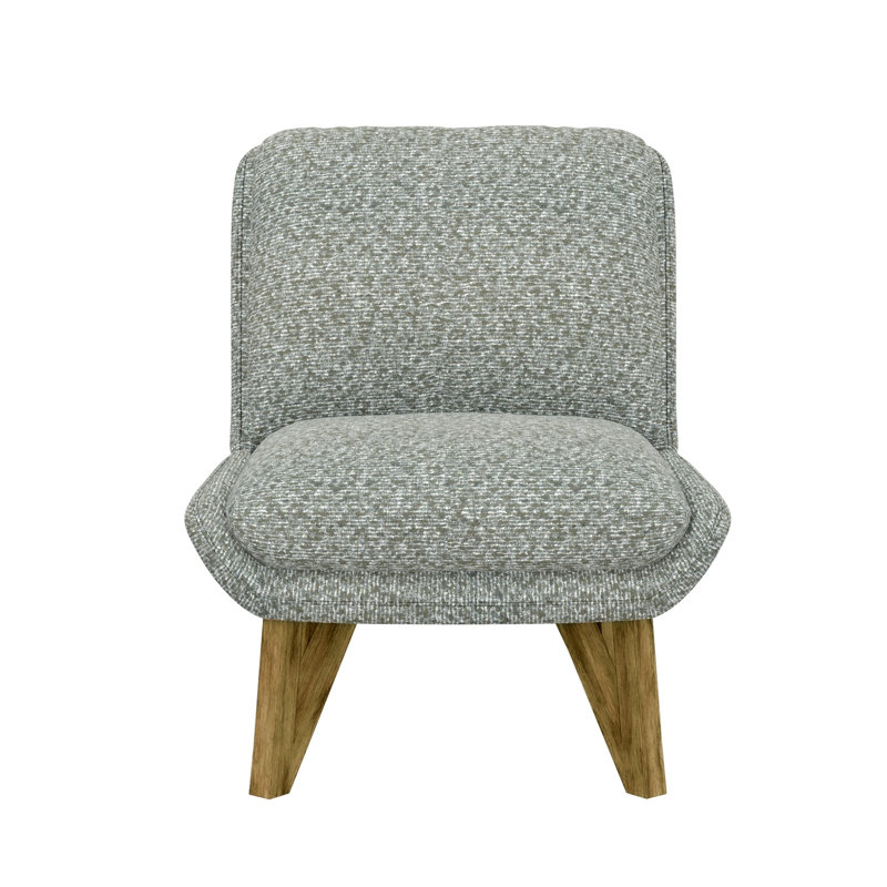 Fauteuil d'appoint sans accoudoirs, fauteuil confortable, Tissu gris