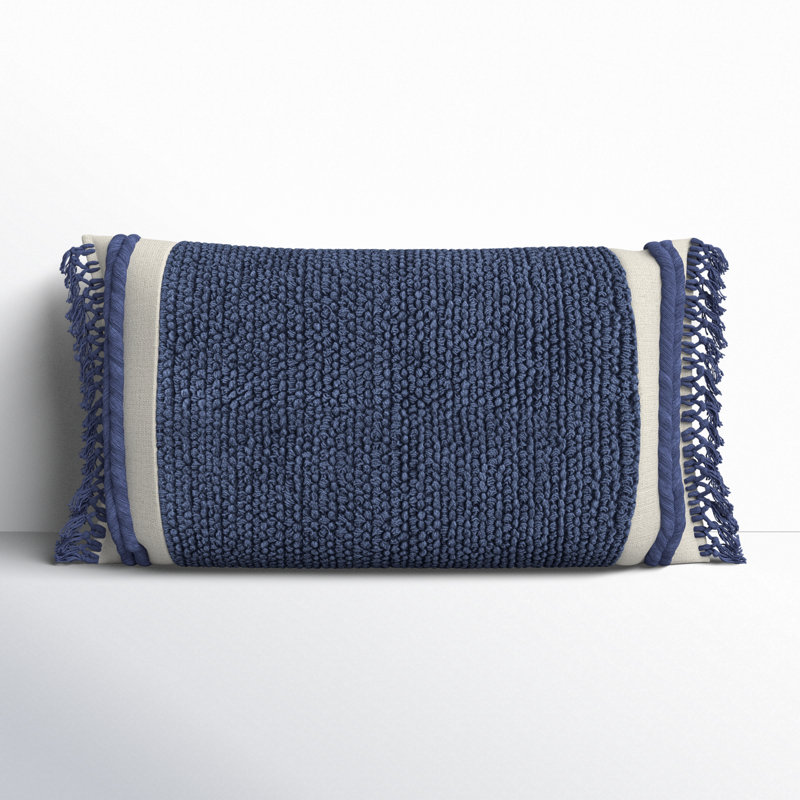 Rectangular Cotton Pillow Cover & Insert, Blue