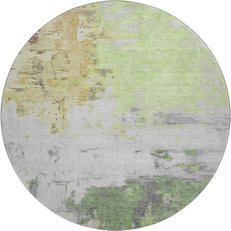 Tapis abstrait lavable à la machine Premium, Rond 8 pi