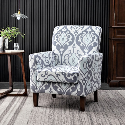 Fauteuil en mélange de polyester à motifs