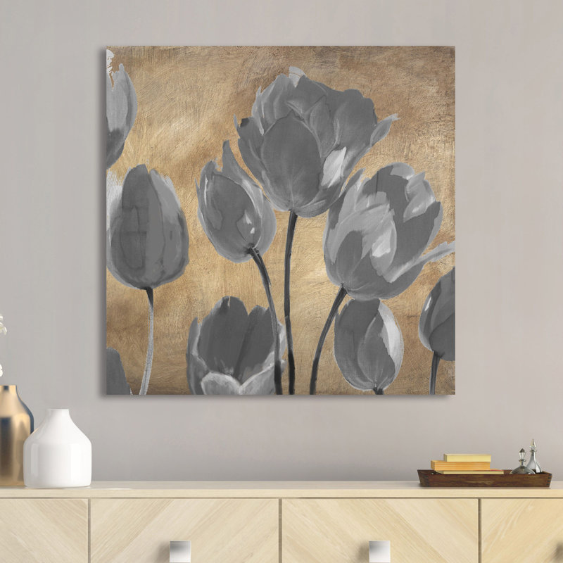 Grey Tulips II by Luca Villa - Wrapped Canvas Art Prints, 70cm H x 70cm W x 4cm D