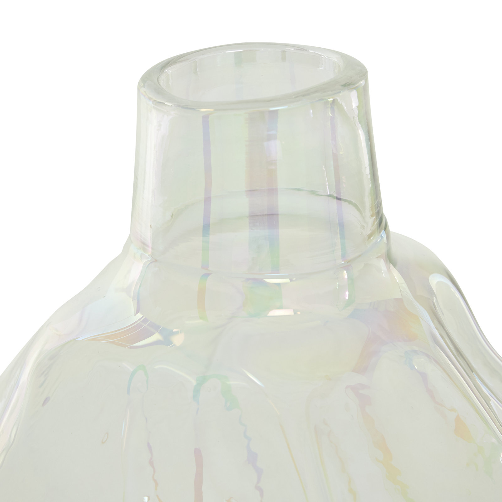 Isela Glass Table Vase, White, 13.58" H x 9" W x 9" D