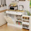 Armoires | Armoire de rangement moderne avec poubelle blanche neige avec bac dissimulé inclinable, grand espace de rangement pour le salon | Cuisine | Panneau de fibres à densité moyenne