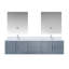 Ensemble de meuble-lavabo double mural 80 "avec miroir Geneva-112951969-87285976