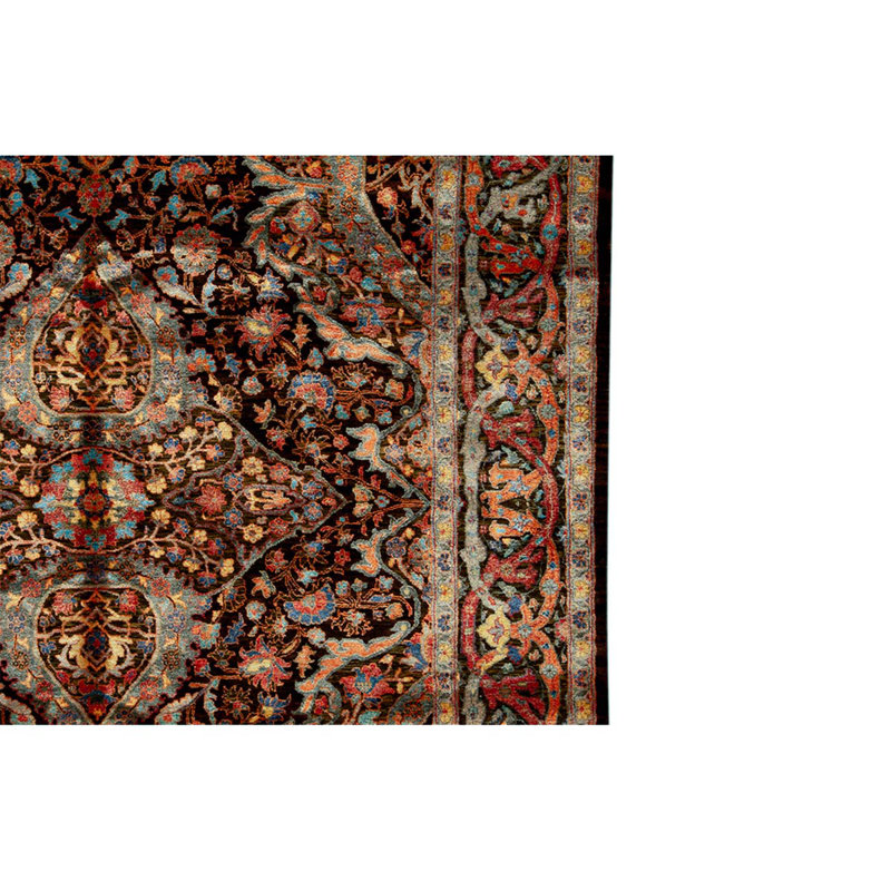 Tapis oriental noué à la main brun