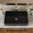 24"X16" Black Ceramic Rectangular Vessel Bathroom Sink