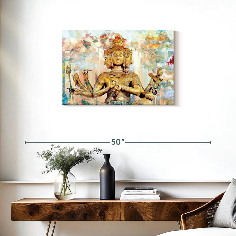 Statue de Brahma, H 20 po x l 30 po x P 1,25 po