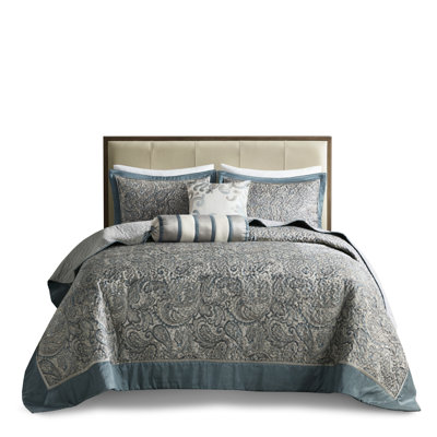 Très grand couvre-lit très grand bleu sarcelle en 100%, revers en microfibre, bourre en coton, ornement en cachemire ravissant, literie lavable à la machine