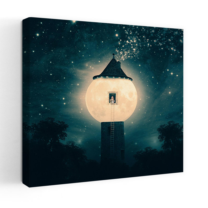 La tour de la lune, art urbain contemporain abstrait, H 36 po x l 36 po