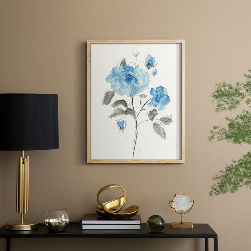 Reproduction encadrée «Sketchy Blue II» - bois massif, H 11 po x l 9 po