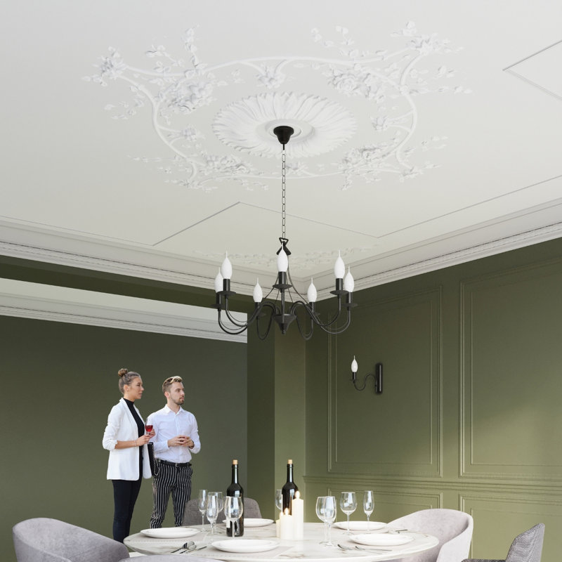 Chandelier MINERWA 5 white, Black, 3 Lights