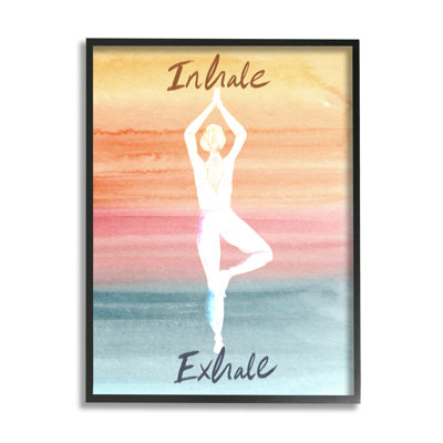 " Inhale Exhale Soothing Yoga Pose Watercolor Effect " Painting