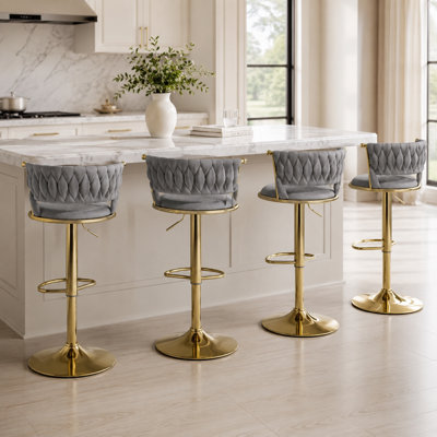 Tabouret tournant en velours