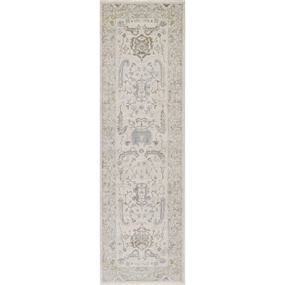 Tapis bleu traditionnel en polyester Bungalow Rose Vaniyah