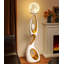 Lampe sur pied en résine de luxe moderne avec lumière abstraite, sculpture en forme de globe lunaire pour éclairage d'angle de salon