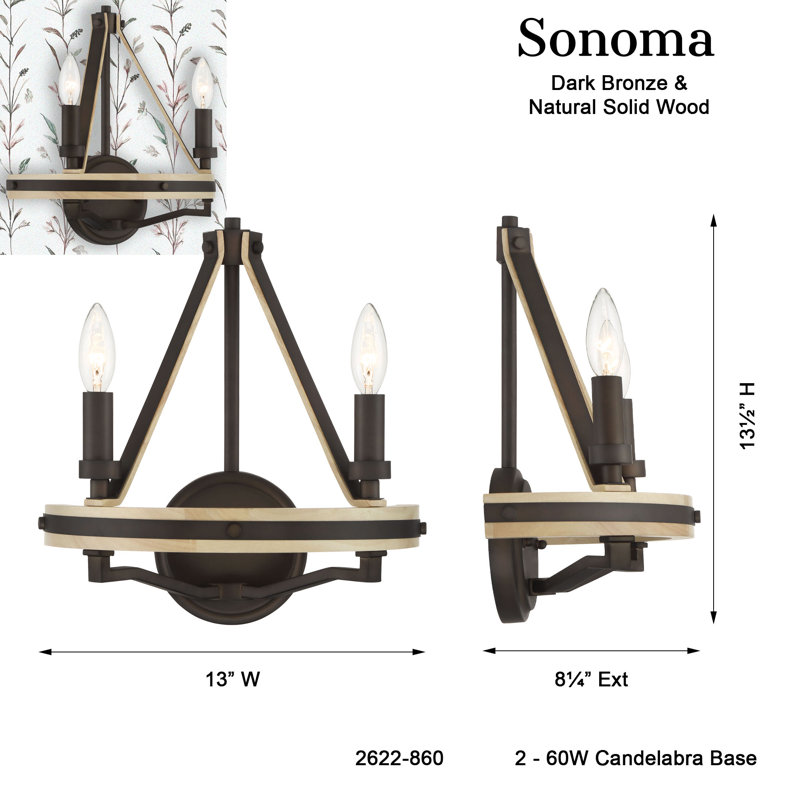 2 LIGHT WALL SCONCE