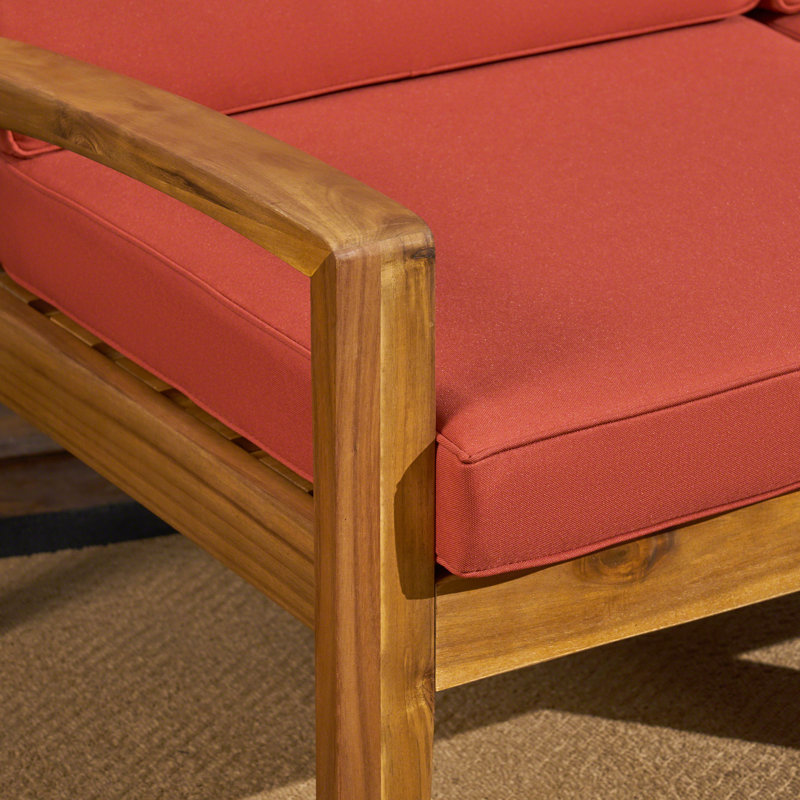 Canapé modulaire d'extérieur rouge en bois