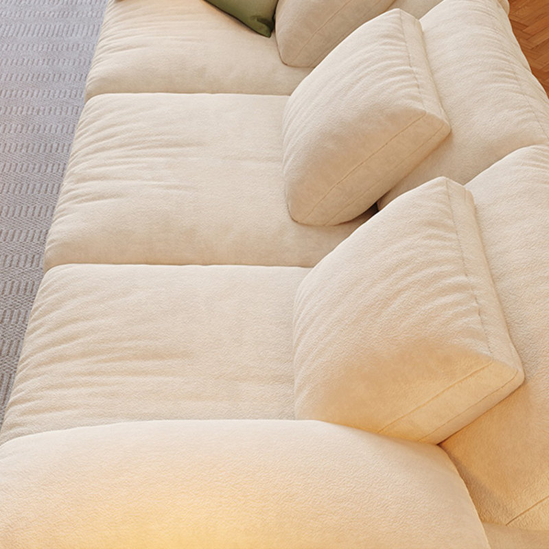 Canapé modulaire en chenille blanc, H 35,43 po x l 125,98 po x P 45,28 po