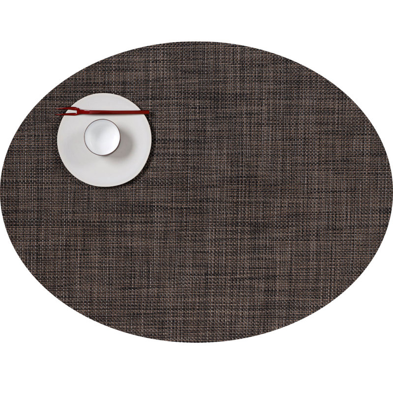 Vinyl No Pattern And Not Solid Colour Placemat, Dark Walnut