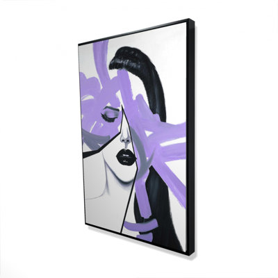 «Abstract Purple Woman Portrait» sur toile