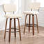 Tabouret de bar pivotant rembourré avec structure en bois-113262443-113262447