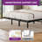 Metal Floating Bed with USB Charging Station and LED Light-1086635518