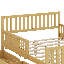 Lit plateforme avec deux tiroirs de rangement et garde-corps des deux côtés, cadre de lit en bois, aucun sommier nécessaire