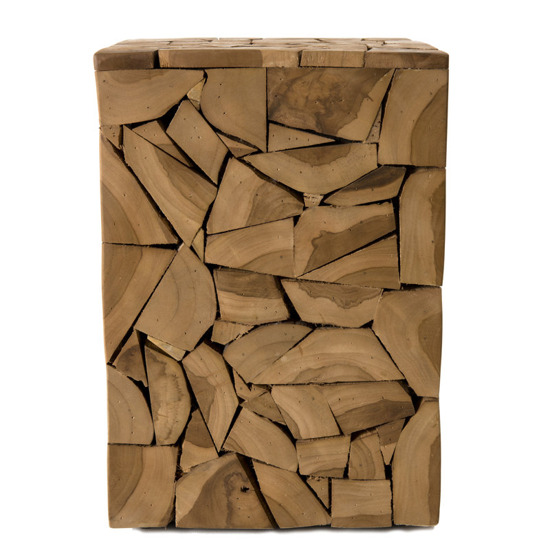 Freddie Solid Wood Block End Table