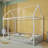 Schererville Metal House Style Floor Bed with Canopy and Guardrails-1553846324-1553846326