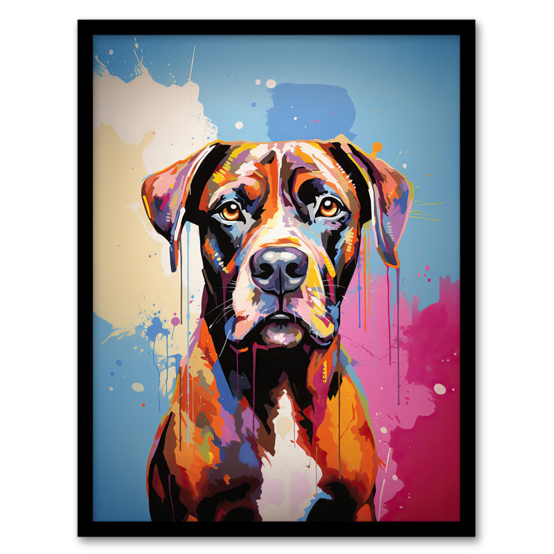 Brindle Boxer Dog Artwork - Single Picture Frame Print