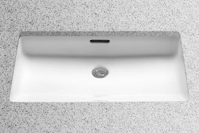 Ceramic Rectangular Undermount Bathroom Sink with Overflow, Cotton