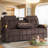 Manual Reclining Loveseat Sofa,3-Seat Recliner Couch with Flip-Down Middle Back,Storage Drawer,Cup Holders & USB Ports,Living Room Furniture for Home & RV,Brown-1674027380