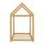Lit simple en forme de maison, lit de plancher de couleur bois