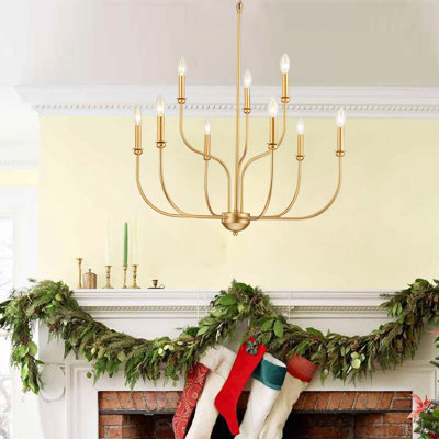 9-Light 2-Tier Candle Style Farmhouse Chandelier for Stairs, Entryway, Home and Office