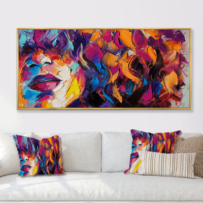 «Colorful Paint Stroke Woman Portrait II», peinture sur toile