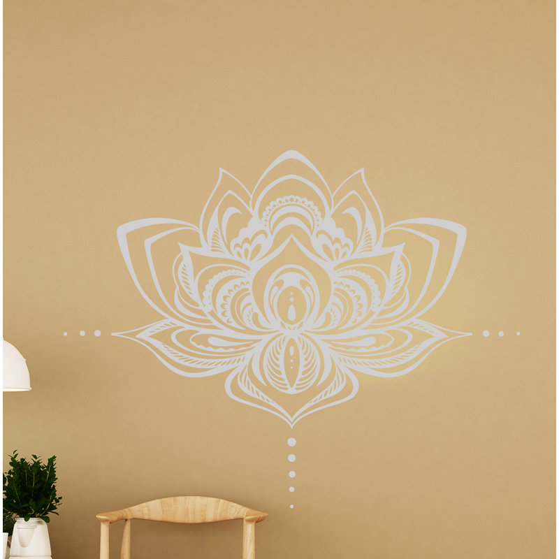 Adhésif décoratif fleur de lotus, 28 po x 36 po, Argent