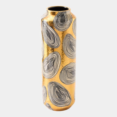Geode Vase-Golden 13"H x 5"W x 5"D Vase
