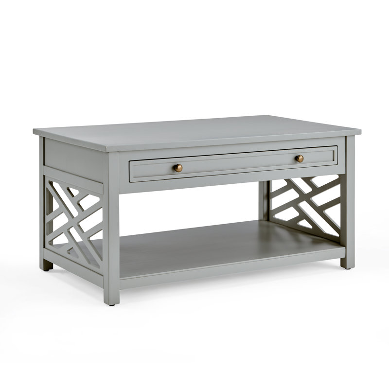 Four Leg Coffee Table with Storage, Grey