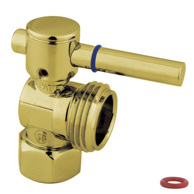 Kingston Brass Fauceture 1/2-Inch FIP x 3/4-Inch Hose Thread Quarter-Turn Angle Stop Valve