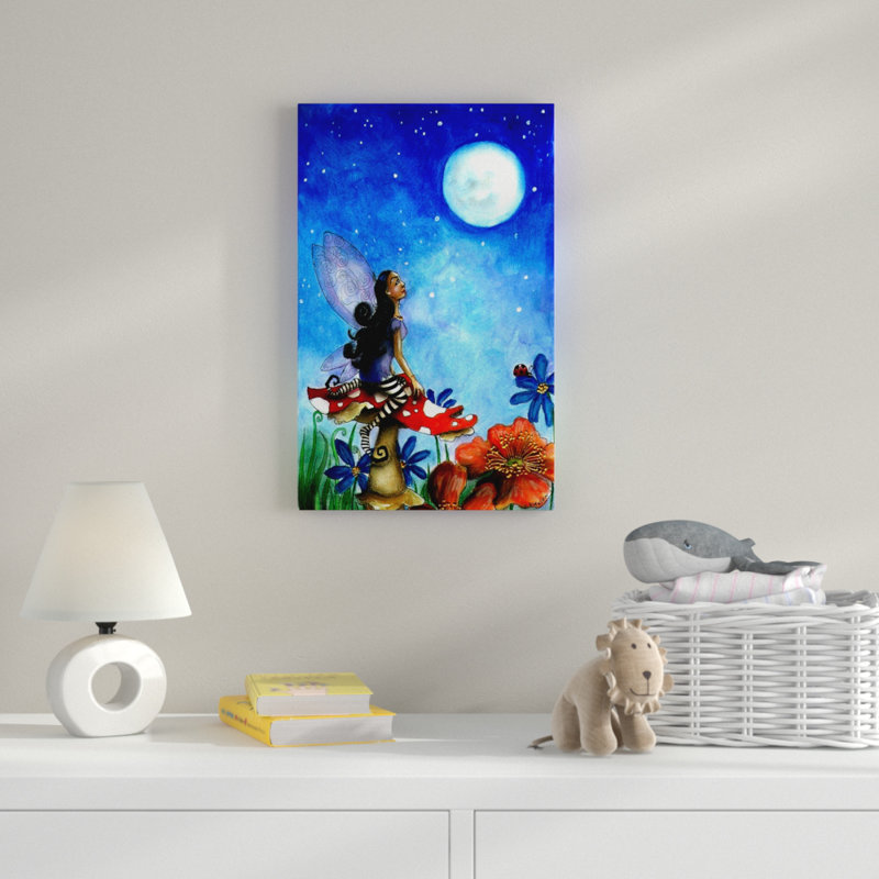 « fée on a toadstool », art sur toile, H 19 po x l 12 po x P 2 po